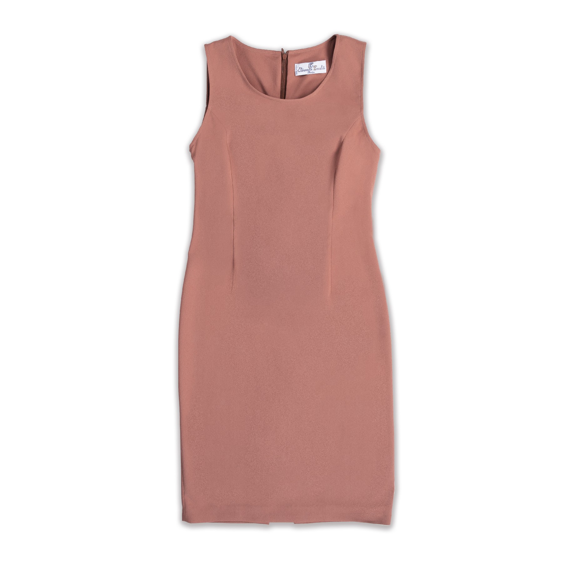 Straight dress style "Jacky" sleeveless in silk crepe and viscose